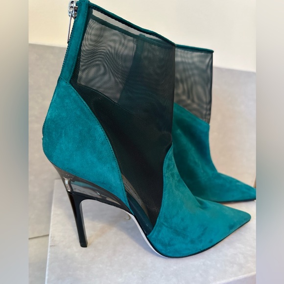 Jimmy choo Sioux 100 mesh-paneled leather ankle boots - Picture 4 of 12